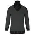 thumbnail image 4 of Men's Knitted Turtleneck Pullover Shawl Collar Sweaters Slim Fit High Neck Long Sleeve Winter Jumper Tops, 4 of 8