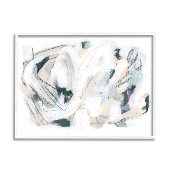 Stupell Industries Busy Abstract Lines Composition Painting White Framed Art Print Wall Art, Design by June Erica Vess