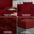 thumbnail image 3 of Swift Home 6-Piece Soft Lightweight Burgundy Microfiber Sheet Set with Extra Pillowcases, Queen, 3 of 5