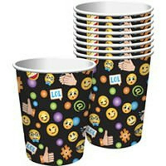 Amscan Emoji 9oz Party Cups, 8 Count