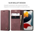 thumbnail image 3 of Dteck Case for Apple iPhone 13 mini 5.4-inch,Retro Shockproof Wallet Phone Case Kickstand Credit Card Slot Premium Protective PU Leather Flip Magnetic Cover,Winered, 3 of 8