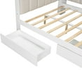 thumbnail image 5 of Euroco Wood Full Size Daybed with Storage Desk and Shelves, Bed with Upholstered Headboard and Backrest, LED Light, USB Ports and Drawers, White, 5 of 16
