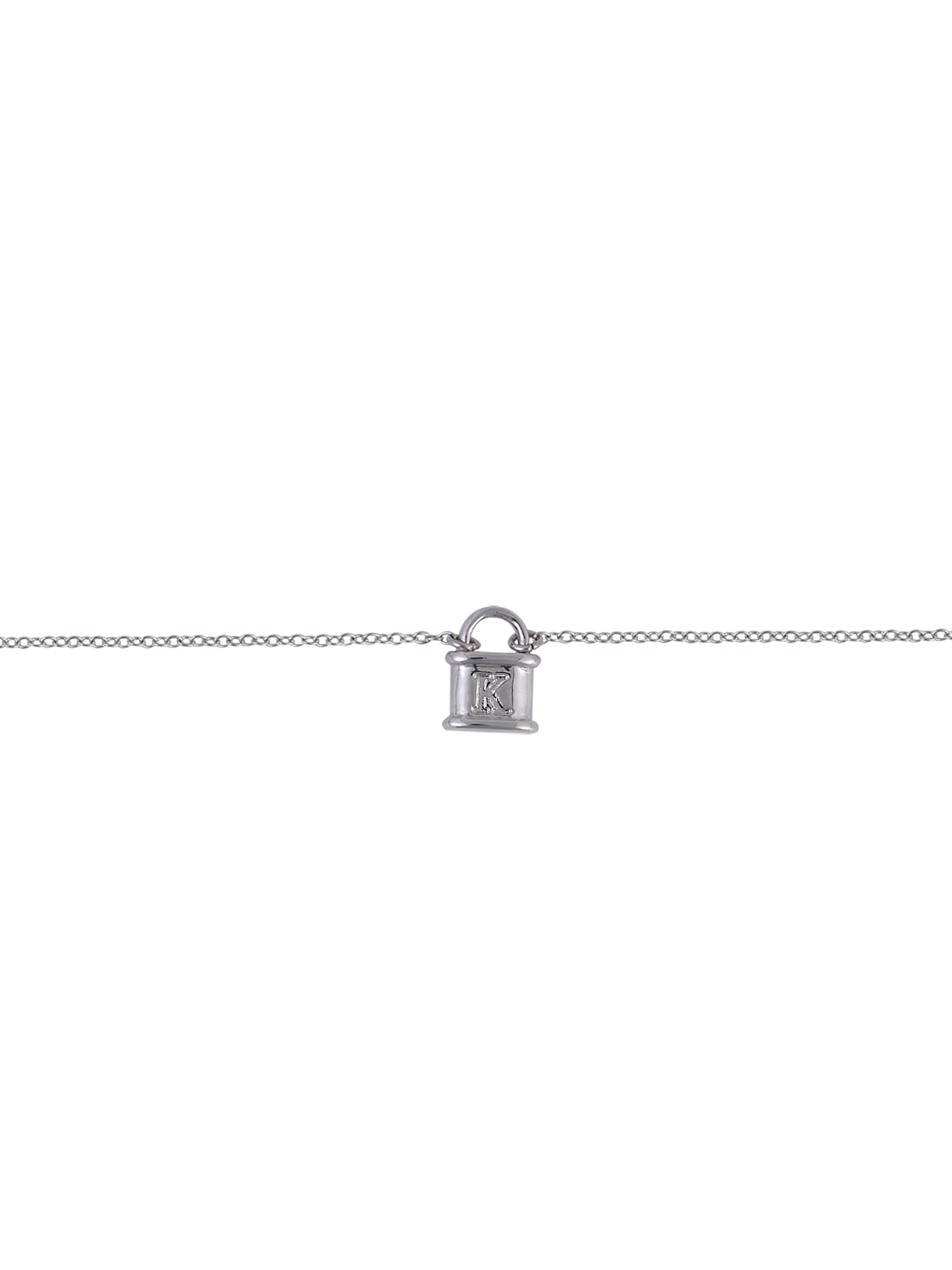 Time and Tru Silvertone Padlock Initial "K" Necklace