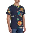 thumbnail image 4 of Yiaed Space Print Mens Short Sleeve Tight Fit T-Shirt, Crewneck Casual Tee-Small, 4 of 5