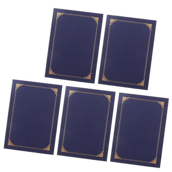 Blue Certificate Covers for of Paper to Hold Awards and Diplomas 5 Pieces