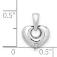 thumbnail image 3 of 14k White Gold Polished Finish Solid Cubic Zirconia 3-Dimensional Modern Style Heart Design Charm Pendant, 3 of 3
