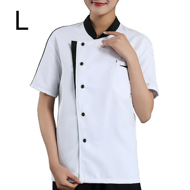 Chef Short Sleeve Breathable Breasted Cooking Clothes Catering