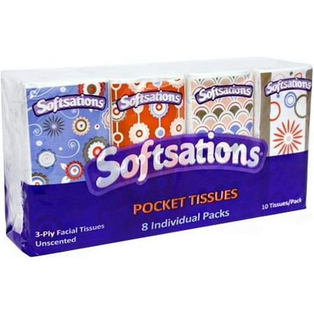 Nicole Home Collection 02074 Pocket Tissues 3 Ply 8 Pack - 384 Per Case