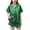 Green, variant on Wovilon Girls' Satin Matching Set Ruffled Hem Short Sleeve Button Down Top and Shorts 2 Piece Silky Soft Comfortable Kids Casual Home Outfit Style