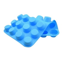 Tswift Silicone Muffin & Cupcake Pan, 6-Cavity Round Mold, Non-Stick Microwave Oven Safe, Bpa-Free, 13" X 8.7", Blue, Perfect for Egg Bites, Cheesecakes, Fat-Bombs, Freezer Friendly, 1X Mold