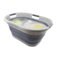 thumbnail image 5 of SAMMART Cesta plegable de plástico para la colada de 40 l (10,5 galones) – Contenedor/organizador de almacenamiento plegable – Tina de lavado portátil – Cesta/cesta para ahorrar espacio (1, gris/gris, 5 of 5
