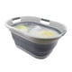 thumbnail image 5 of SAMMART Cesta plegable de plástico para la colada de 40 l (10,5 galones) – Contenedor/organizador de almacenamiento plegable – Tina de lavado portátil – Cesta/cesta para ahorrar espacio (1, gris/gris, 5 of 5