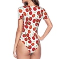 thumbnail image 3 of Uemuo Tomato Pattern Women's One Piece Short Sleeve Swimsuit Rash Guard Surfing Modest Quick-drying Swimsuit Beach Essentials-, 3 of 9