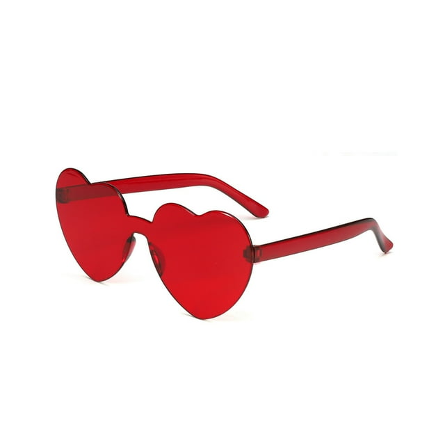 Minnieouse Gafas de sol con forma de corazón de melocotón, accesorios antiquemaduras solares, decoraciones, gafas irregulares, apariencia Lentes Rojo