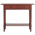thumbnail image 3 of SAFAVIEH Rosemary Solid Contemporary 2 Drawer Console with Shelf, Red, 3 of 5