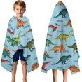 thumbnail image 3 of Blue Cartoon Dinosaurs Names Pattern Hooded Bath Towel，50"x30" for Ages 3 To 12 Kids, Quick Dry Lightweight Soft Microfiber Hood Beach Towel Cover Up for Kids, 3 of 7
