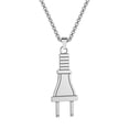 thumbnail image 3 of Personality Plug Stainless Steel Necklace Electrical Plug Pendant Hip-hop Punk Jewelry, 3 of 4