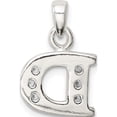 thumbnail image 4 of Sterling Silver Cz Letter D Initial Pendant (17 X 12) Made In India qc6717d, 4 of 5
