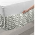 thumbnail image 2 of Abstract Bed Skirt, Repeating Circles Retro Style Composition of Geometrical Rhombus Like Motifs, Elastic Bedskirt Dust Ruffle Wrap Around for Bedding Decor, 4 Sizes, Ivory Dimgray, by Ambesonne, 2 of 2