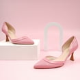 thumbnail image 3 of JENN ARDOR Women's Low Kitten Heels Pointed Closed Toe Wedding Party D'Orsay Work Pumps, 3 of 4