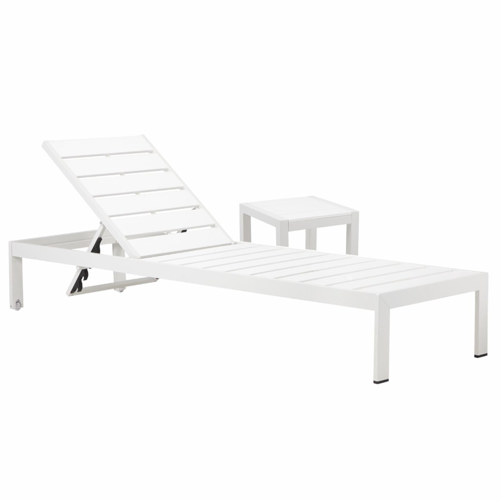 Pangea Home Joseph Aluminum and Polyresin Outdoor Chaise Lounge with