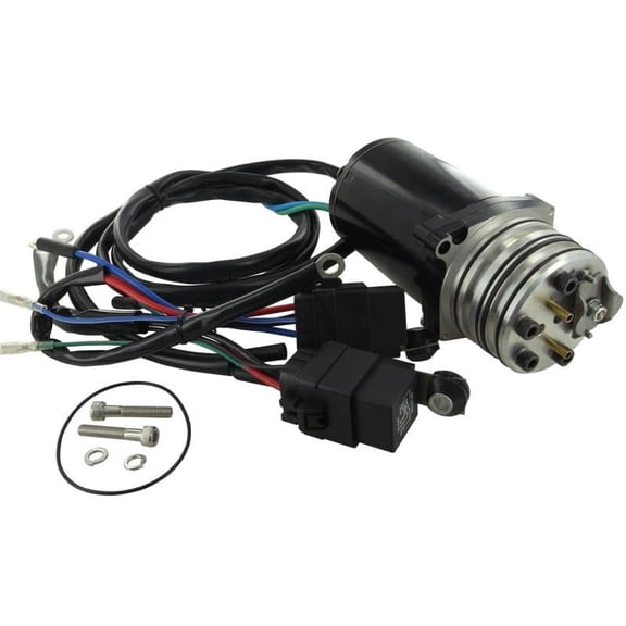 New Professional Grade Tilt Motor & Adapter Kit 12 Volt Reversible Compatible w/ Mercury Marine 35HP - 220HP Applications 1985 - 1992 Replaces 10815 99186 99186T 99186-1 PT-476NMK-2 18-6757