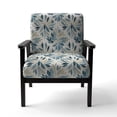 thumbnail image 4 of Designart "Patterns Of Tranquility II" Blue Floral Upholstered Accent Chair - Cottage Arm Chair For Bedroom, 4 of 7