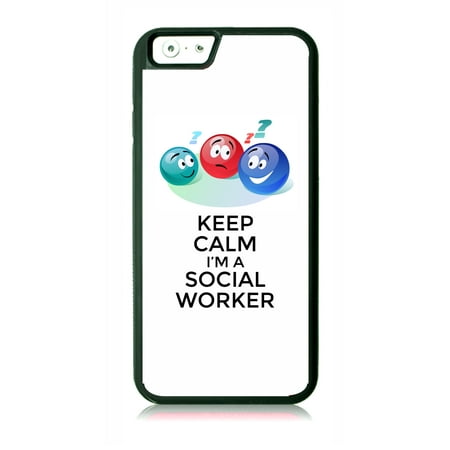 Keep Calm I'm a Social Worker - Appreciation Black Rubber Case for the Apple iPhone 7 Plus / 7+ / iPhone 8 Plus / 8+ iphone 7p Accessories - iphone 8p