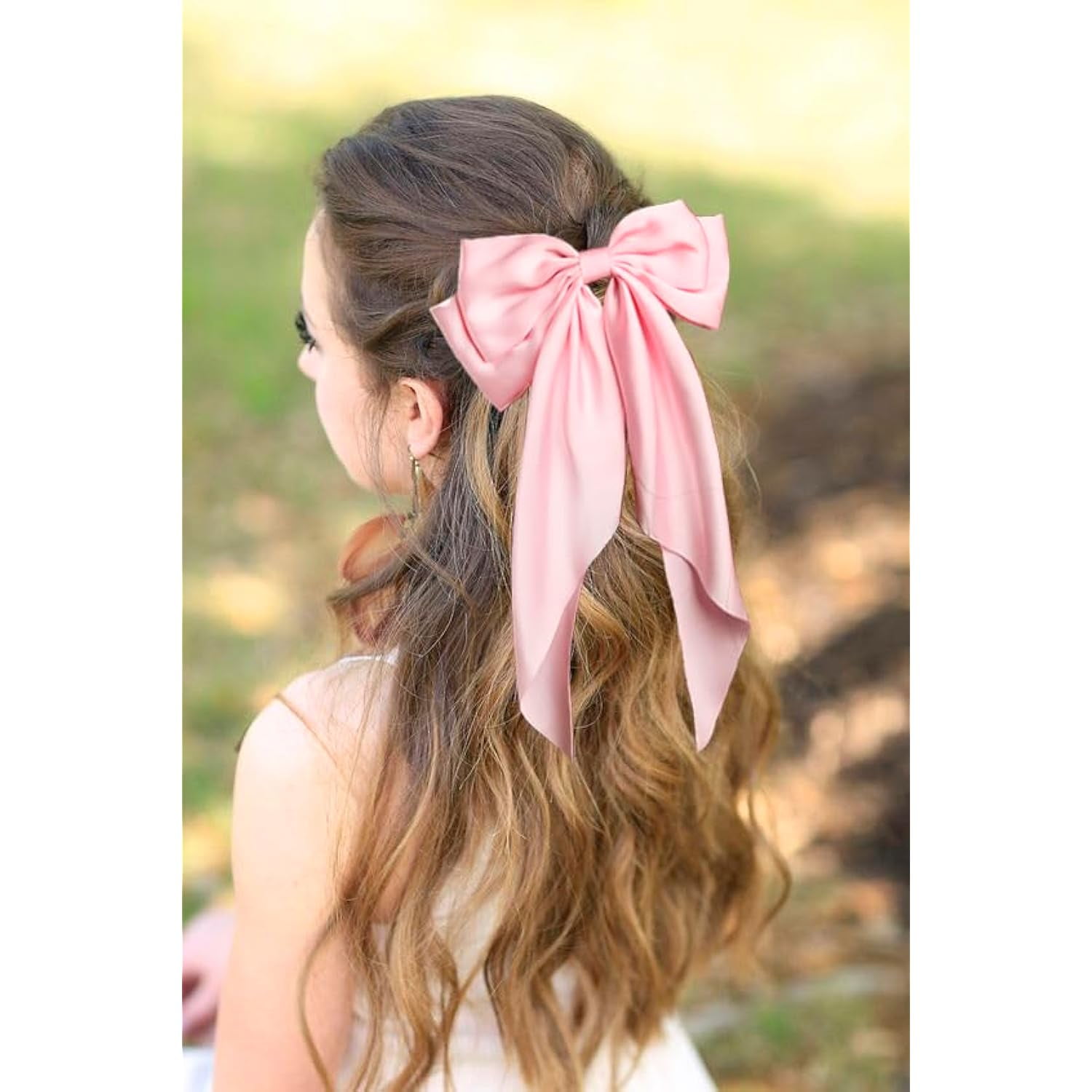 pink ribbon hair ties