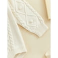 thumbnail image 6 of Bagilaanoe Newborn Baby Girl Boy Knit Rompers Sweater Warm Long Sleeve Bodysuit 3M 6M 9M 12M 18M 24M Infant One Piece Jumpsuit, 6 of 8