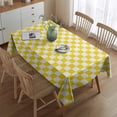 thumbnail image 2 of Yellow and White Checkered Pattern Rectangle Tablecloth 60"x84",Waterproof Polyester Rectangle Table Cloth, Wipeable Spillproof Polyester Tablecloth for Dining, Camping, Indoor and Outdoor, 2 of 5