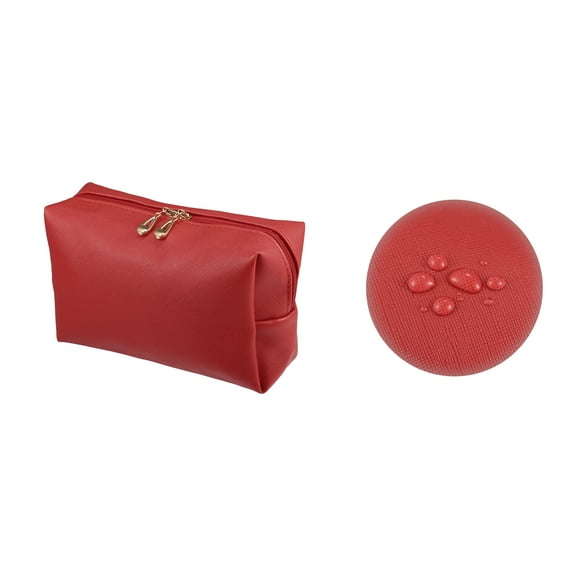 Vocoste Makeup Bag Cosmetic Travel Bag Waterproof PU Leather Case Makeup Bag for Women S Size Red 1 Pcs