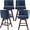 Blue Fabric, variant on Modern Swivel Bar Stools Set of 4, 26" Navy Blue Counter Height Bar Stools with Back for Kitchen Island, Fabric Upholstered Island Chairs with Wood Legs, Barstool Chairs