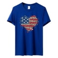 thumbnail image 3 of Birdeem T-Shirt pour Femmes d'Été Décontracté Ample Imprimé Fête de l'Indépendance à Col Rond à Manches Courtes, 3 of 4