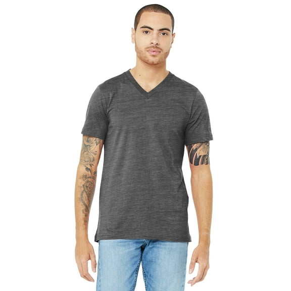 Unisex Jersey Short-Sleeve V-Neck T-Shirt - ASPHALT SLUB - M