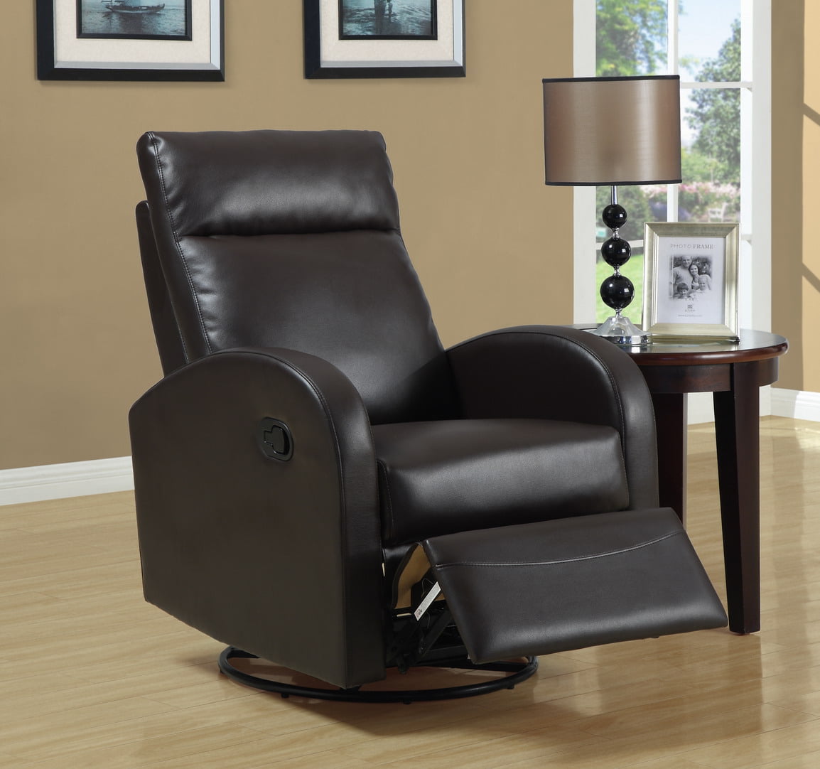 black leather swivel rocker recliner