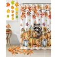 thumbnail image 3 of Thanksgiving Raccoon Shower Curtain Set ，Waterproof Fabric Shower Curtains Fall Pumpkin Shower Curtains for Bathroom,Bathroom Decor 72"x96", 3 of 7