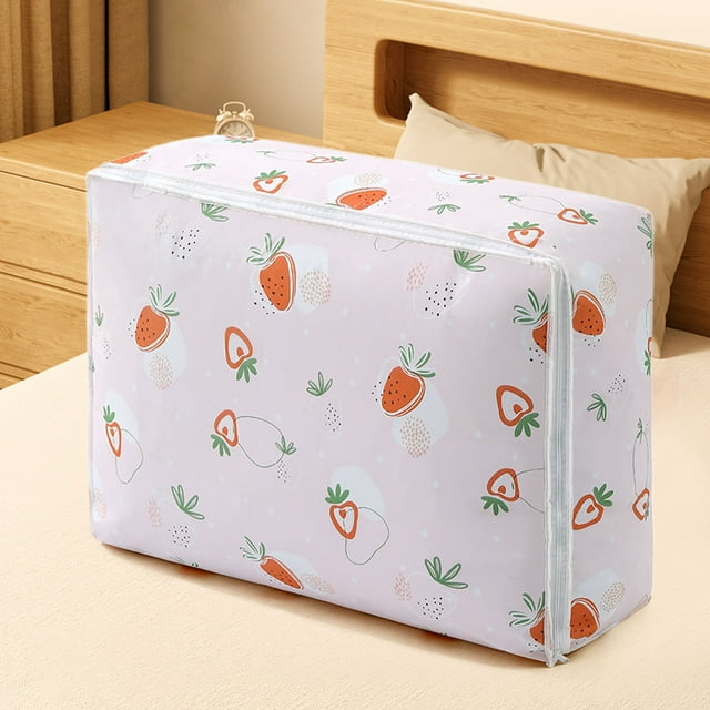 Fiudx Bolsa para Guardar Ropa y Edredones, Impermeable, con Cierre de Cremallera, Portátil y Plegable, Ideal para Organizar Armarios, Mudanzas y Viajes. Tamaño: 58 X 40 X 22 Cm.