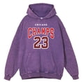 thumbnail image 3 of Sudadera con capucha vintage desgastada y lavada de Chicago Champs 23 Usa Team para hombre, moda, jersey de gran tamaño, ropa con capucha de otoño 100 % algodón, 3 of 4