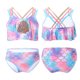 thumbnail image 1 of Kids Girls Beachwear Outfit Bikini Set Sequin Mermaid Swimsuit Suit Colorful Bathing Suits with Fish Scales Print and EmbroideryS Gong Bohan LED, 1 of 1