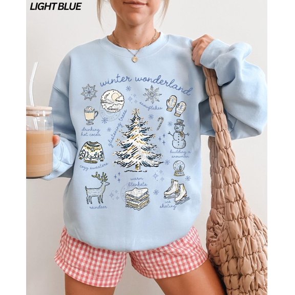 Winter Wonderland Sweatshirt, Winter Sweatshirt Cozy Season, Retro Sweater, Coffee Weather Sweatshirt, Womens Tshirt All Size S-5XL
