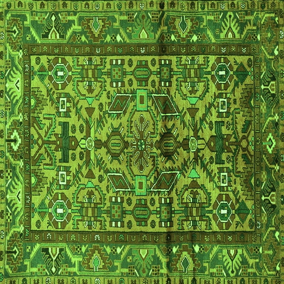 Ahgly Company Indoor Square Persian Green Traditional Area Rugs, 6' Square