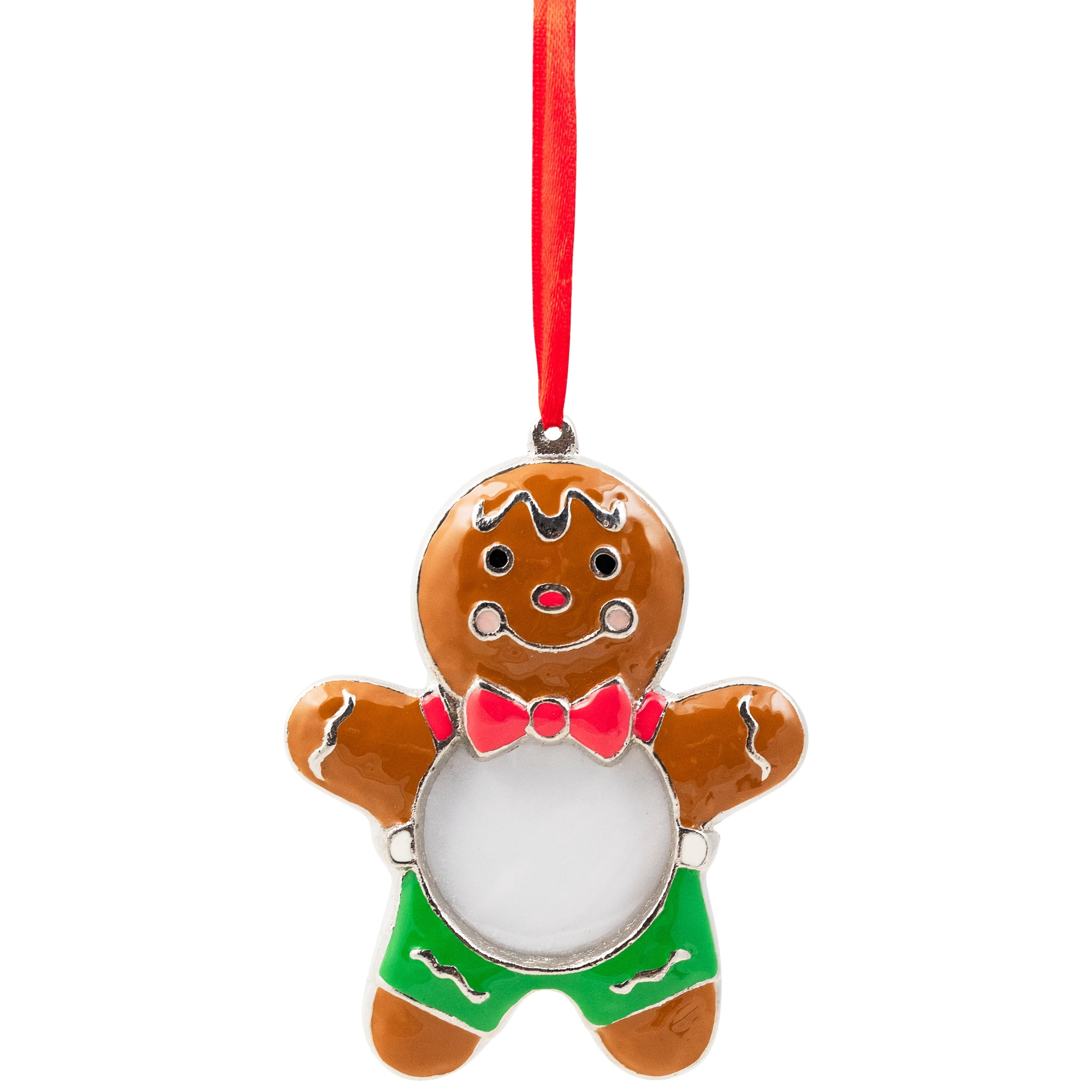 Gingerbread Man Photo Frame Christmas Ornament - 4"