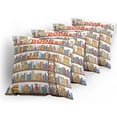 thumbnail image 5 of Ambesonne Colorful Throw Pillow Cover 4 Pack, Library Ladder, 16", Multicolor, 5 of 7