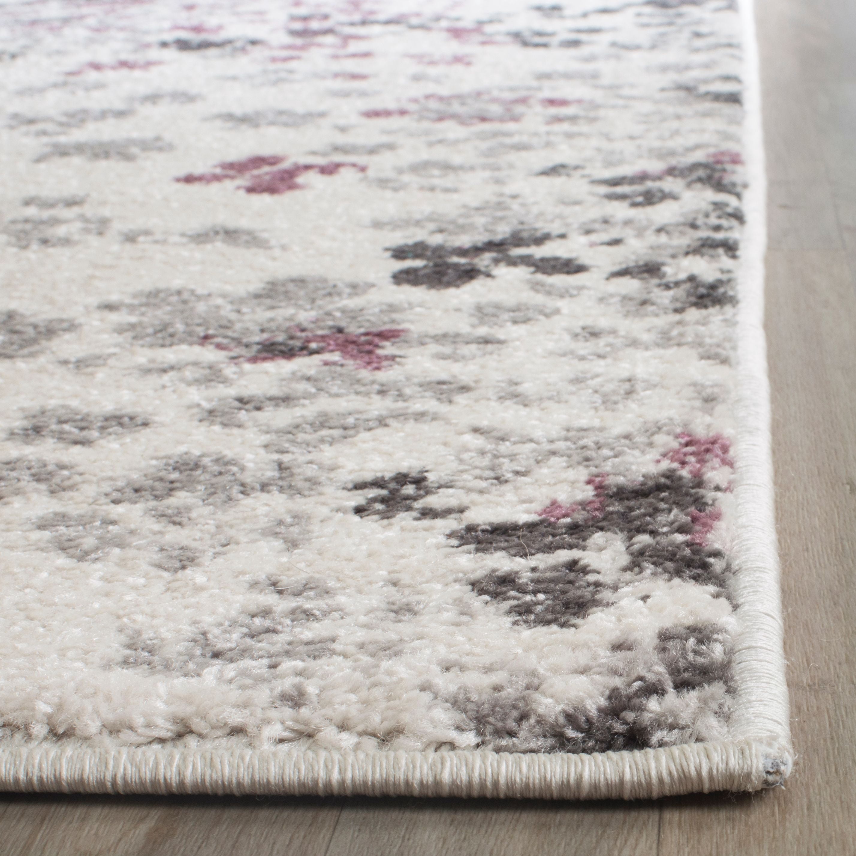 SAFAVIEH Adirondack Jermaine Floral Runner Rug, Ivory/Purple, 2'6" x 8'