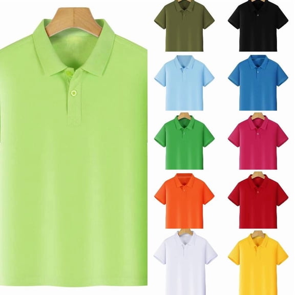 RTKFRFLM Kids Summer Polo Shirt Solid Color Short Sleeve Cotton Pique Uniform Tennis Golf Polo Shirts Tops for Toddler Boys Girls School