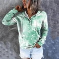 thumbnail image 2 of Enjoytime Lightweight Hoodie for Women Button Pullover Color Block Printed Drawstring Sweatshirts with Pockets Casual Loose Streetwear Long Sleeve Tops for Woman, 2 of 5
