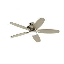 5 Blade Ceiling Fan with Light Kit in Modern Style-15 inches Tall and 52 inches Wide-Painted Brushed Nickel Finish-Silver Blade Color Bailey Street