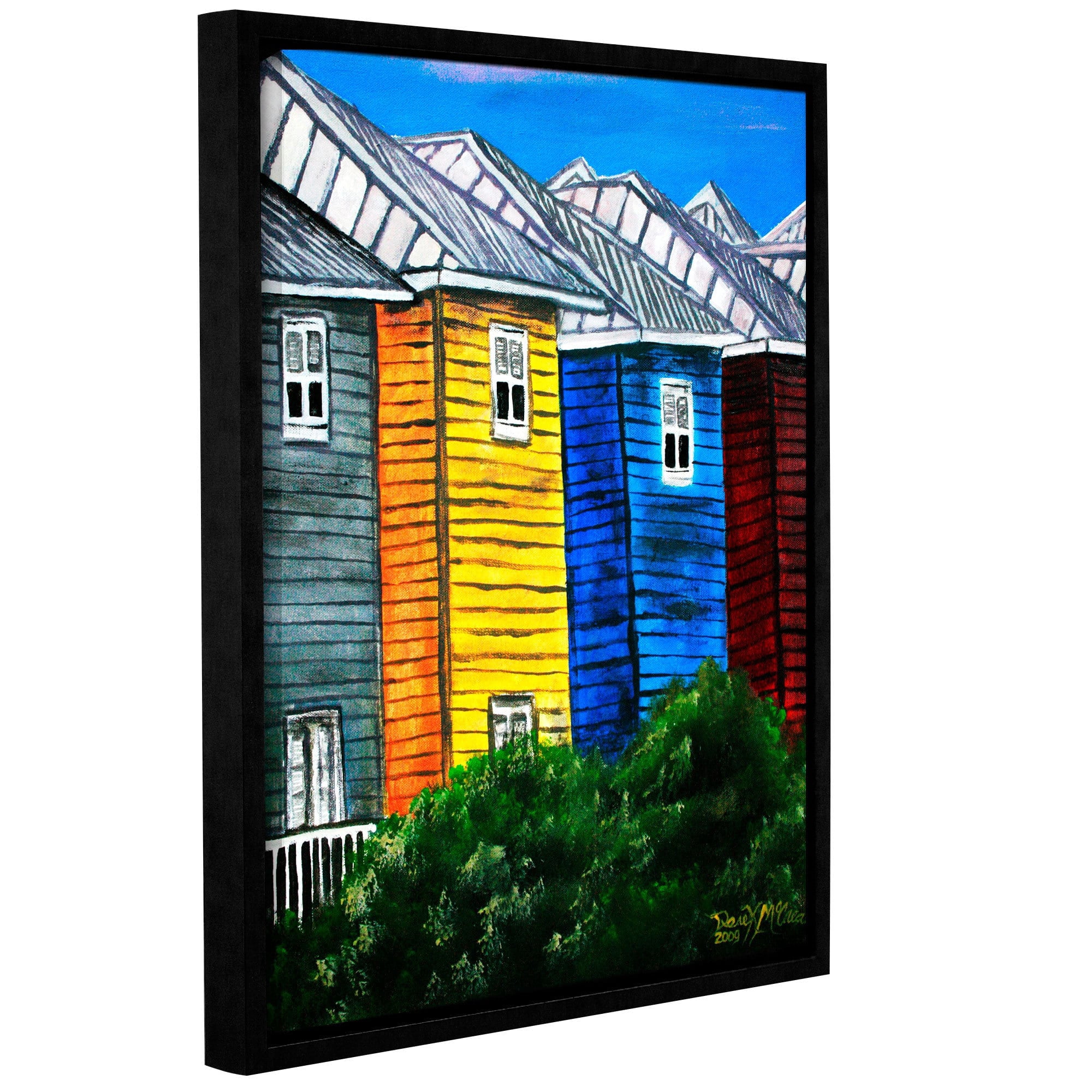 ArtWall Derek Mccrea "Beach Houses" Gallery-wrapped Floater-framed Canvas