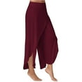 thumbnail image 5 of Colisha Ladies Petite High Slit Harem Yoga Pants Womens Loose Fit Lounge Beach Pants Wide Leg Pants Loungewear, 5 of 7